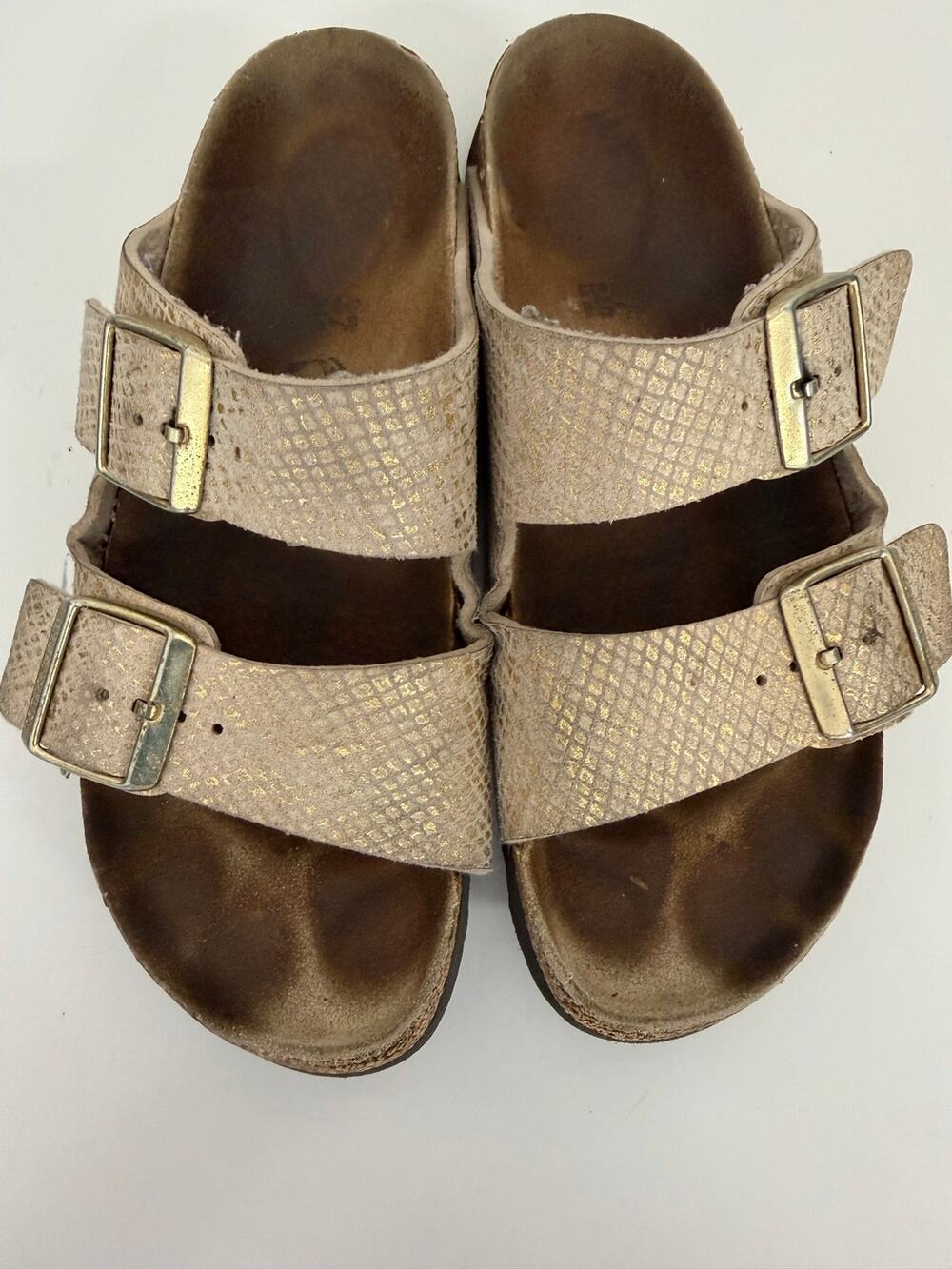 Birkenstock Gold Metallic Snake Arizona Sandals Women EU 37/ US 6-6.5